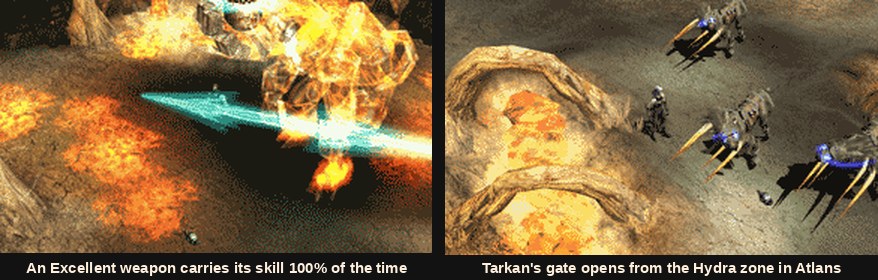 An Excellent weapon in Mu Online and the Tarkan gate in the Atlans Hydra zone