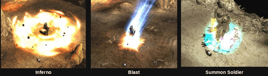 The Mu Online skills Inferno, Blast and Summon Soldier added with Tarkan