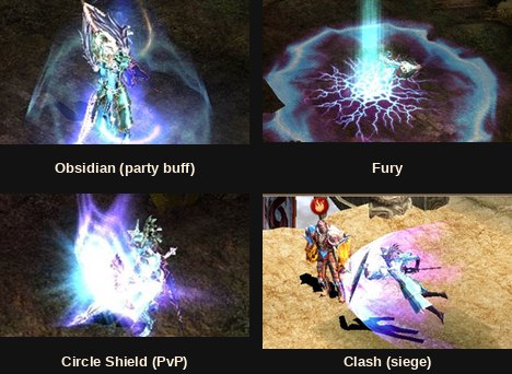 Grow Lancer buff and siege skills Obsidian, Fury, Circle Shield and Clash