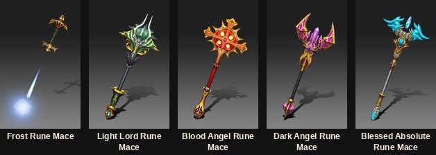 Rune maces from Frost to the Blessed Absolute Rune Mace