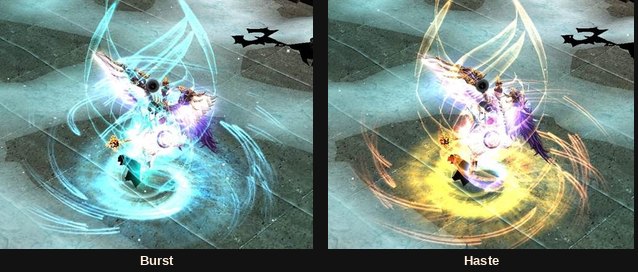 The Rune Wizard buffs Burst and Haste