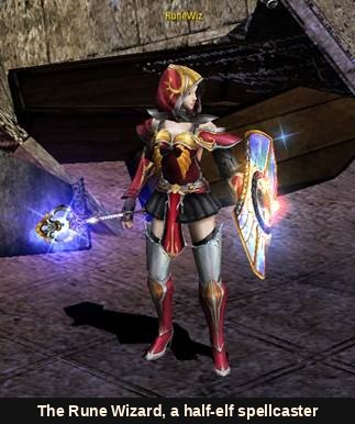 The Rune Wizard class in game