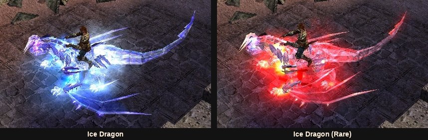 The Ice Dragon Guardian and its rare variant