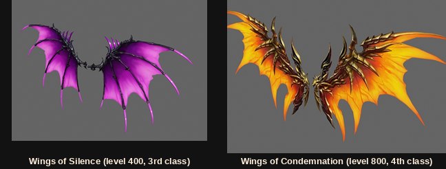The Slayer's third and fourth wings side by side