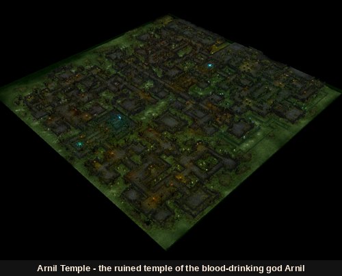 The ruined Arnil Temple seen from above