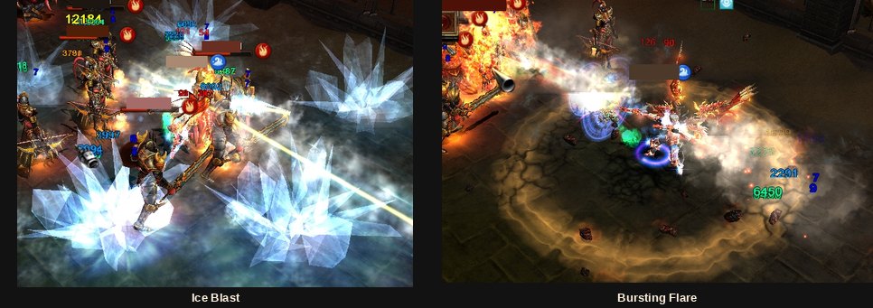 Ice Blast and Bursting Flare
