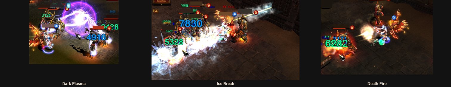 Dark Plasma, Ice Break and Death Fire in action