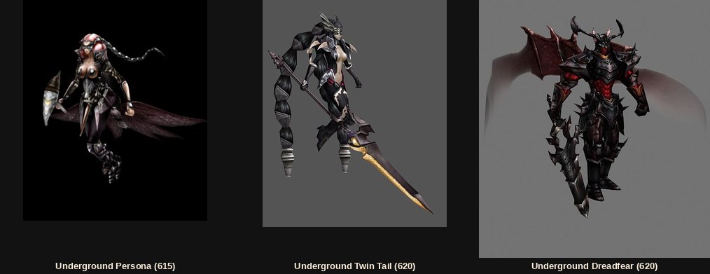 The three Kanturu Underground monsters