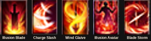The five Illusion Knight skill icons
