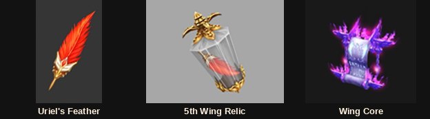 Uriel's Feather, the 5th Wing Relic and a Wing Core