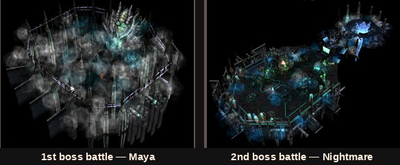 The two Kanturu boss battle maps in Mu Online Season 2