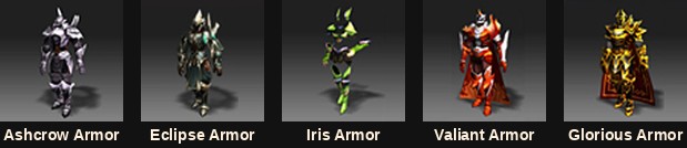 The five new armour sets added in Mu Online Season 2