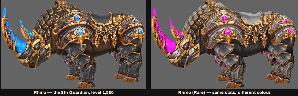 Rhino, the 8th Guardian mount in Mu Online Season 21