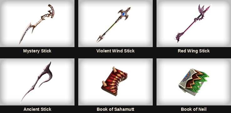 The Summoner's sticks and books in Mu Online Season 3