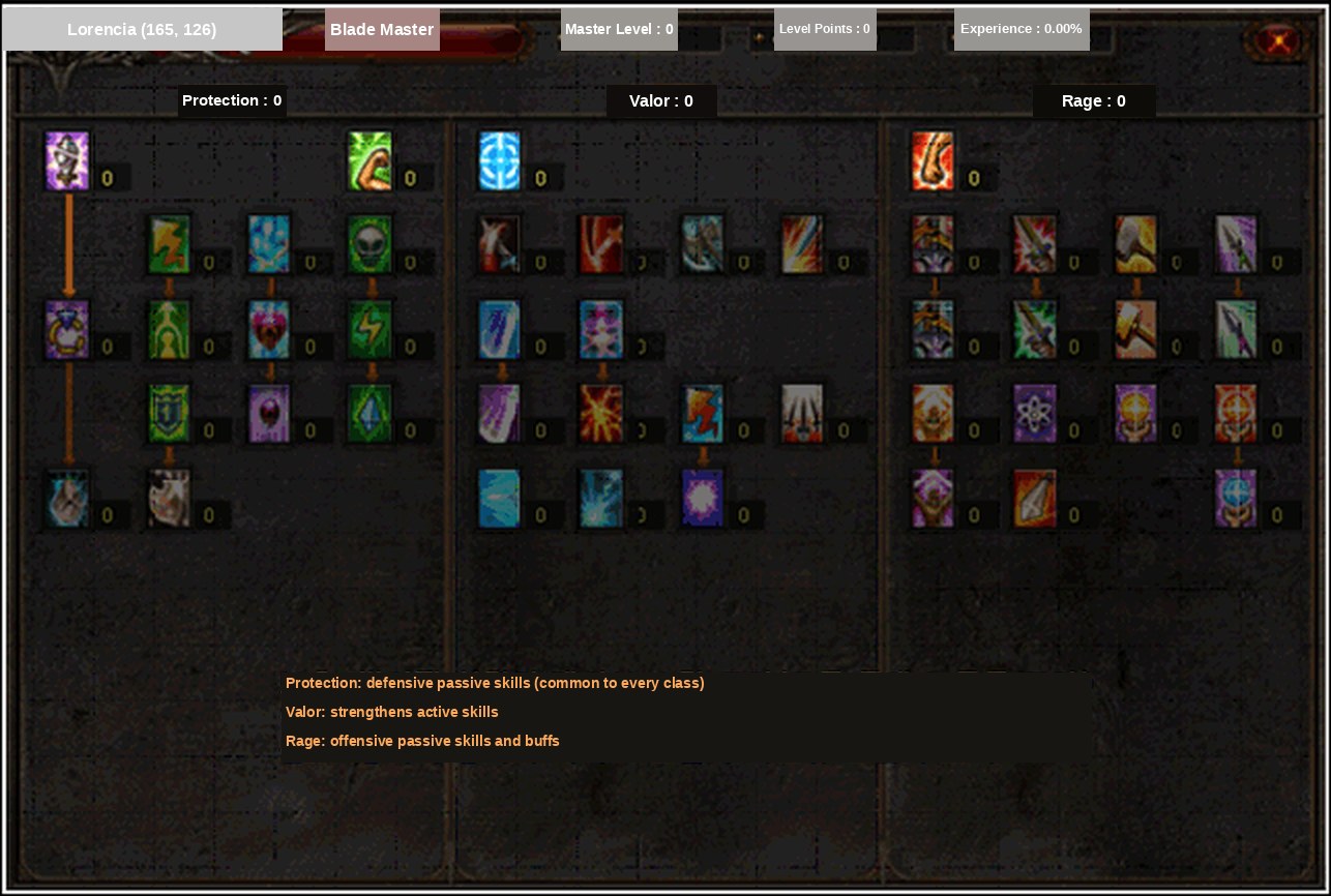 The rebuilt master skill window in Mu Online Season 6 Part 2