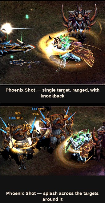 The Phoenix Shot weapon skill in Mu Online Season 6