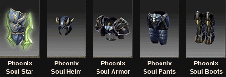 The Phoenix Soul set for the Rage Fighter in Mu Online Season 6